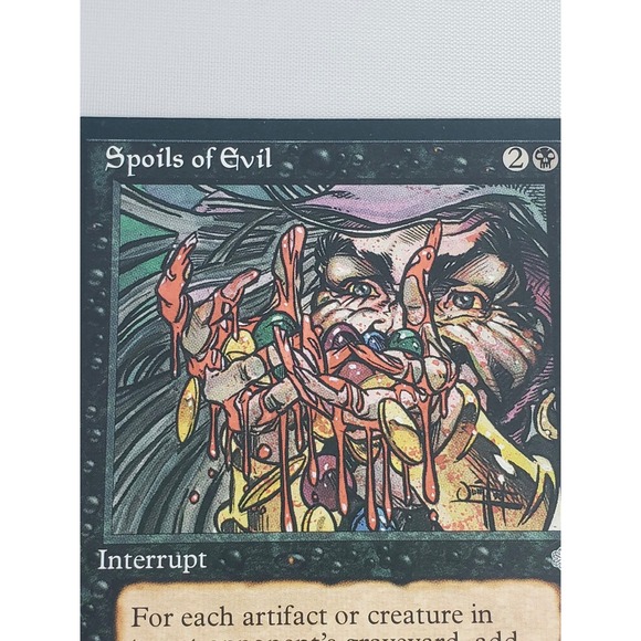 Spoils of Evil Ice Age 1995 MTG Black Interrupt Old Border Vintage Card - Picture 9 of 11